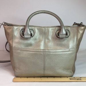 Tignanello Gold & silver leather 2 way purse